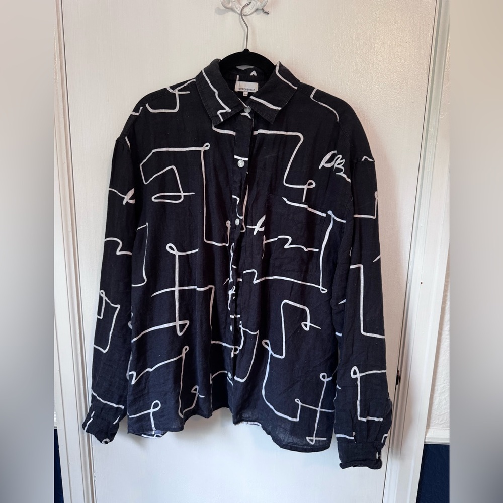 WeWoreWhat Charcoal and White Shirt